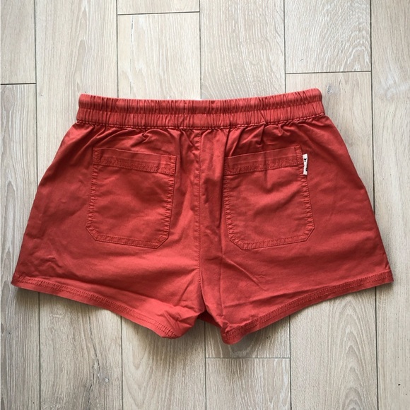 Pact Organic Cotton Woven Twill Drawstring Shorts in Coral Orange Women’s Size S - Picture 8 of 11